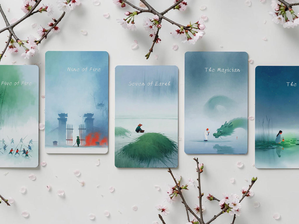 Whispering Moon Tarot: Minimalist Japanese Rider-Waite Deck